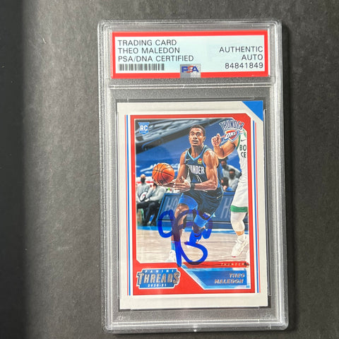 2020-21 Panini Chronicles Threads #99 Theo Maledon Signed Card AUTO PSA/DNA Slabbed Thunder