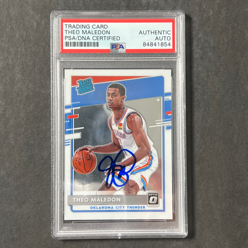 2020-21 Donruss Optic #184 Theo Maledon Signed Card AUTO PSA/DNA Slabbed Rated Rookie Thunder