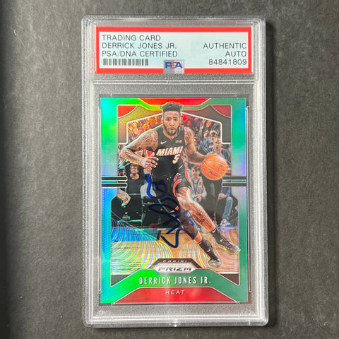 2019-20 Panini Prizm #150 Derrick Jones Jr. Signed Card AUTO PSA/DNA Heat