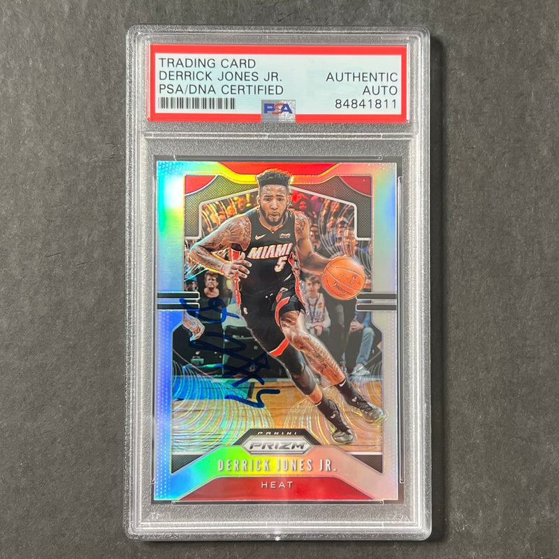 2019-20 Panini Prizm #150 Derrick Jones Jr. Signed Card AUTO PSA Heat