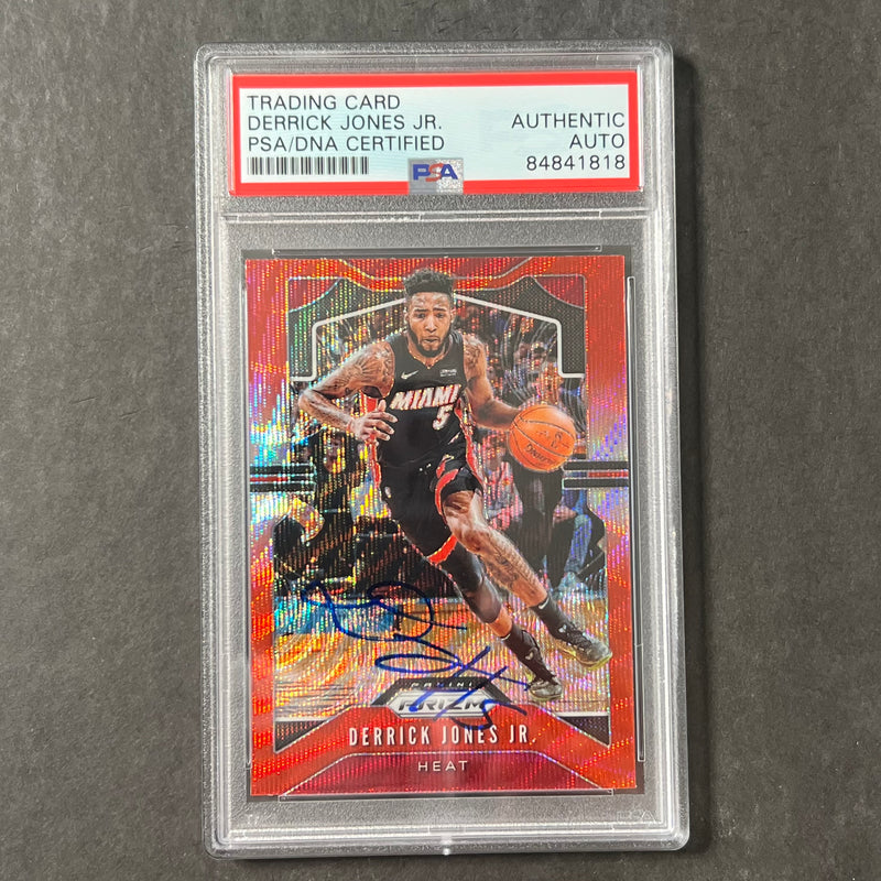 2019-20 Panini Prizm #150 Derrick Jones Jr. Signed Card AUTO PSA Heat