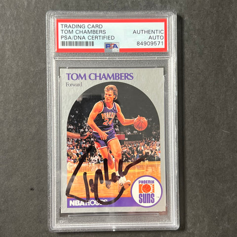 1990-91 NBA Hoops #234 Tom Chambers Signed Card AUTO PSA Slabbed Suns