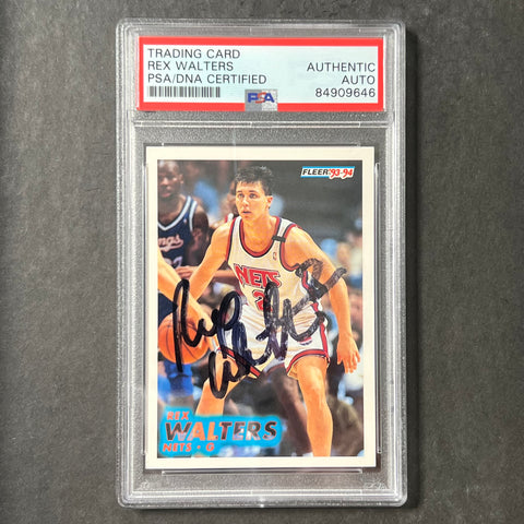 1993-94 Fleer #337 Rex Walters Signed Card AUTO PSA/DNA Slabbed Nets