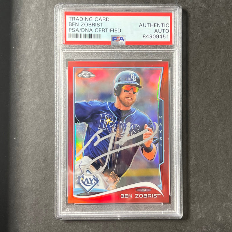 2013 Topps Chrome #101 LE 21/25 Ben Zobrist Signed Card PSA Slabbed AUTO Rays