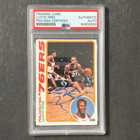 1977-78 Topps #116 Llyod Free Signed Card AUTO PSA Slabbed Sixers