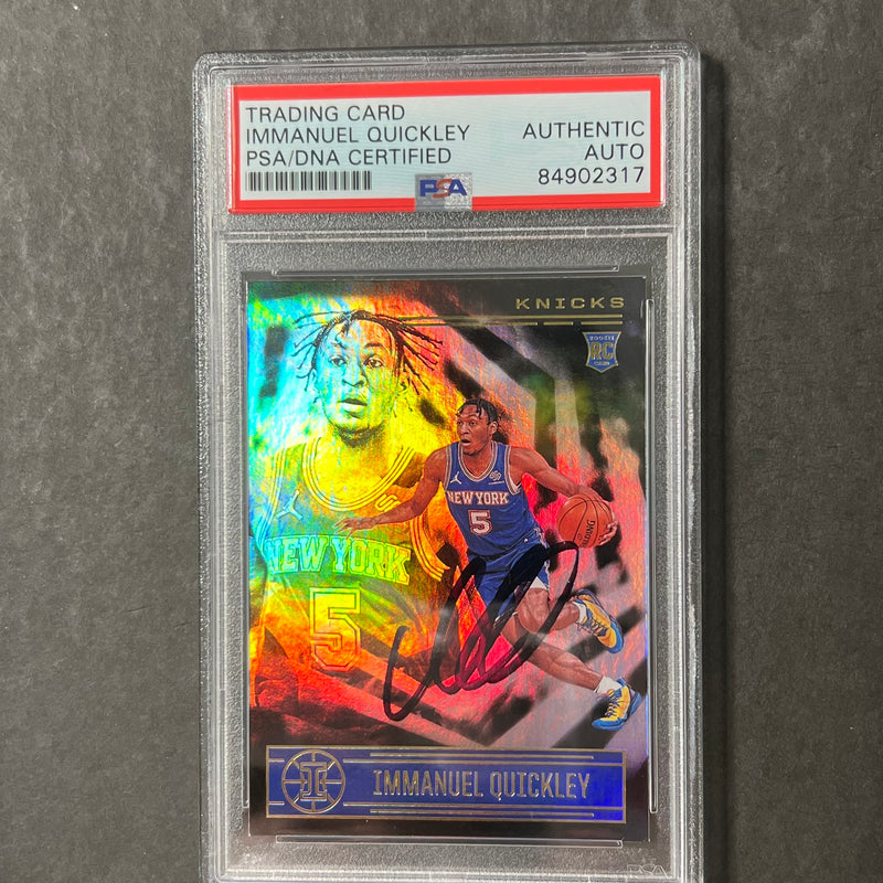 2020-21 Panini Illusions #154 IMMANUEL QUICKLEY Signed Card AUTO PSA Slabbed RC Knicks