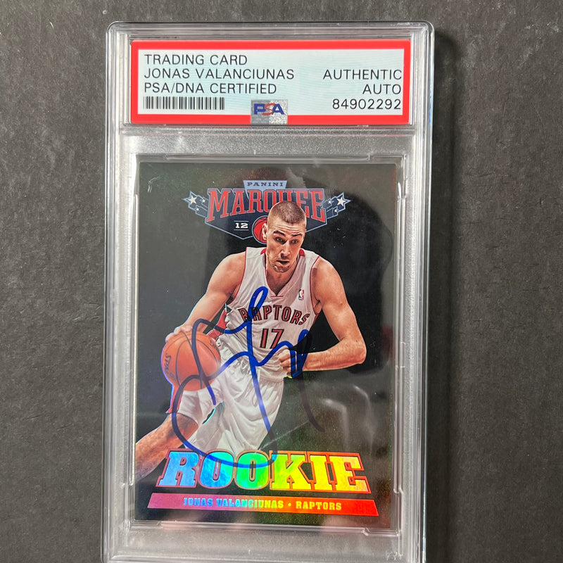 2012-13 Panini Marquee #238 Jonas Valanciunas Signed Card AUTO PSA Slabbed Toronto Raptors