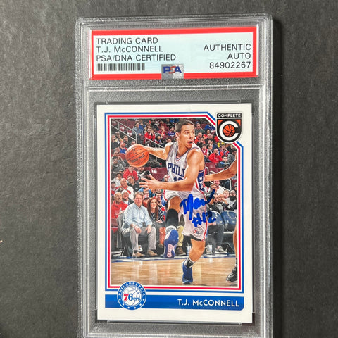 2016-17 Panini Complete #12 TJ McConnell Signed Card AUTO PSA Slabbed 76ers