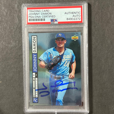 1994 Upper Deck #546 Johnny Damon Signed Card Auto PSA Slabbed Royals