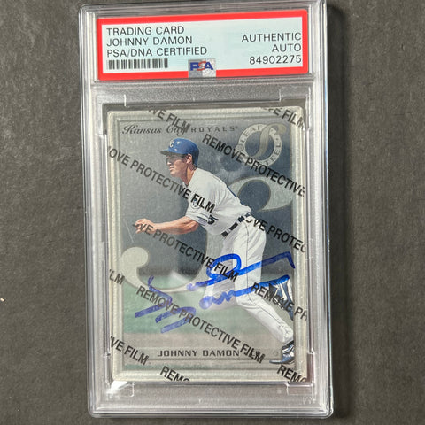 1996 Steel 65/77 Johnny Damon Signed Card AUTO PSA Slabbed Royals