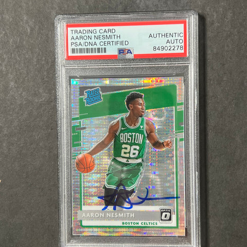 2020-21 Panini Donruss Optic #164 Aaron Nesmith Signed Card AUTO PSA Slabbed RC Celtics