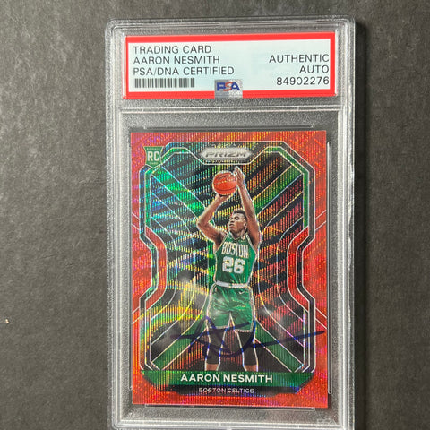 2020-21 Panini Prizm #282 Aaron Nesmith Signed Card AUTO PSA Slabbed RC Celtics