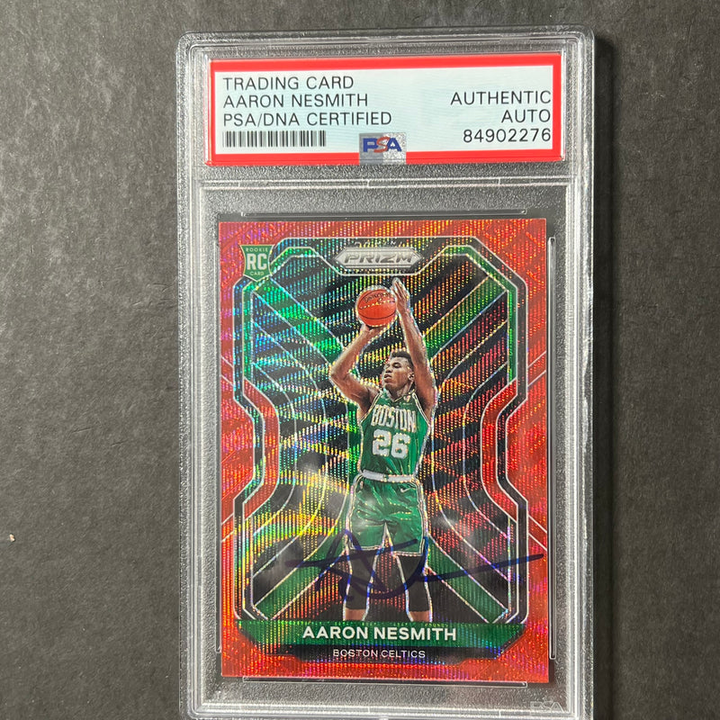 2020-21 Panini Prizm #282 Aaron Nesmith Signed Card AUTO PSA Slabbed RC Celtics