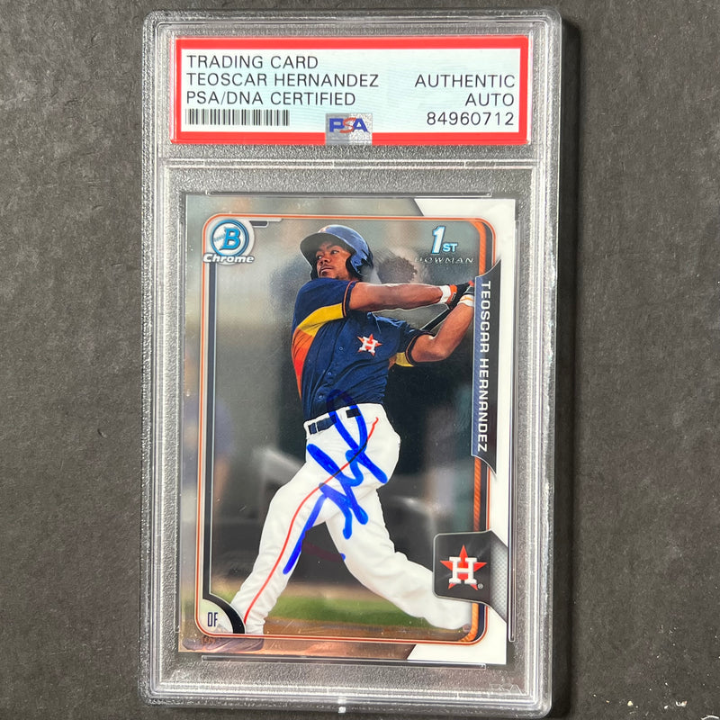 2015 Bowman Chrome Prospects #BCP30 Teoscar Hernandez Signed Card PSA Slabbed Auto Astros