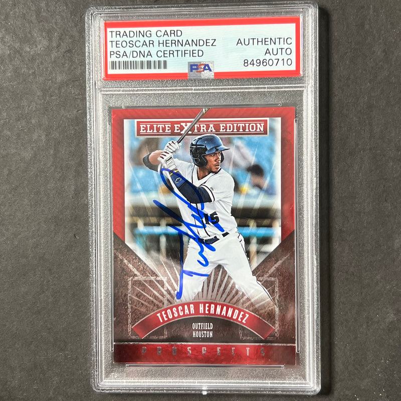 2015 Panini Elite Extra #155 Teoscar Hernandez Signed Card PSA Slabbed Auto Astros