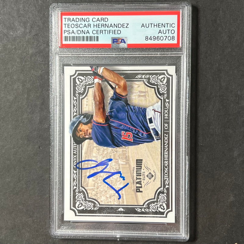 2015 Onyx Platinum Elite #PE15-TH Teoscar Hernandez Signed Card PSA Slabbed Auto Astros