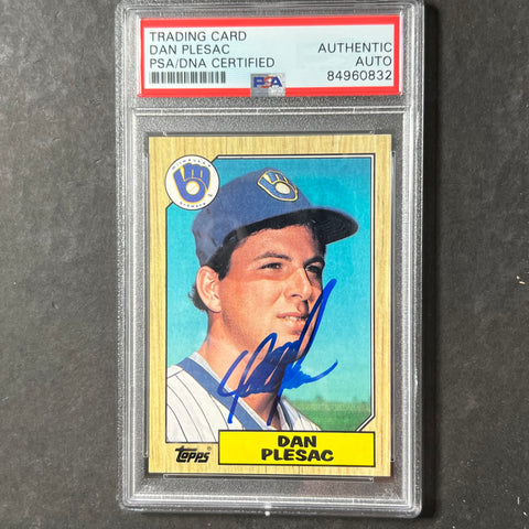 1987 Topps #279 Dan Plesac Signed Card PSA Slabbed Auto Brewers