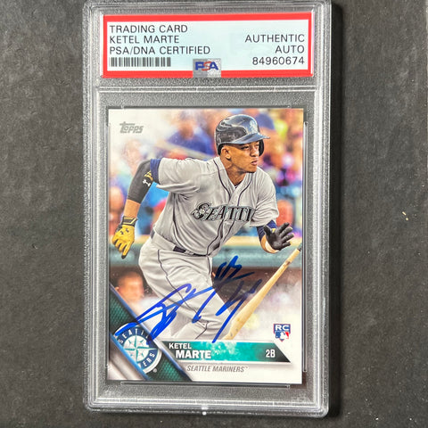 2016 Topps Series One #73 Ketel Marte signed card PSA/DNA Seattle Mariners