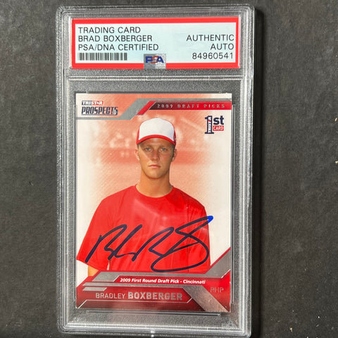 2009 Topps Prospects #34 Bradley Boxberger Signed Card AUTO PSA Reds