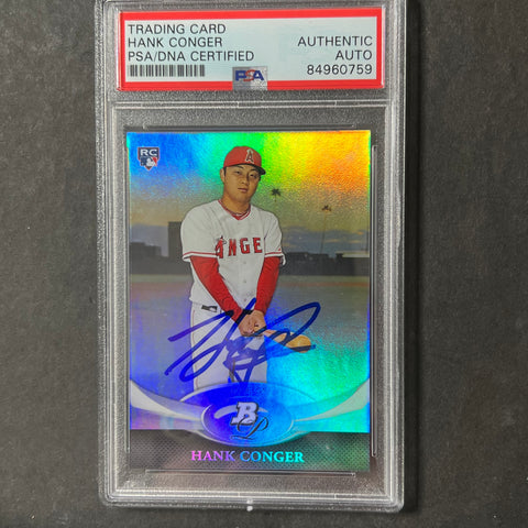 2011 Topps Bowman Chrome #9 Hank Conger Signed Card PSA Slabbed AUTO Angels