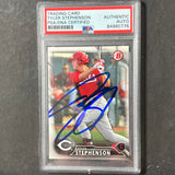 2016 Topps Bowman Briefing #BP66 Tyler Stephenson Signed Card AUTO PSA Slabbed Reds