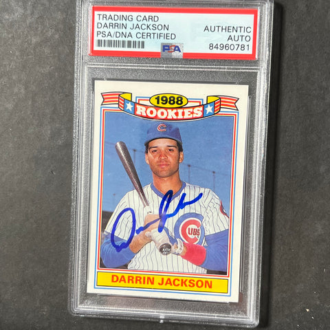 1988 Topps 12/32 Darrin Jackson Signed Card PSA Slabbed AUTO Cubs