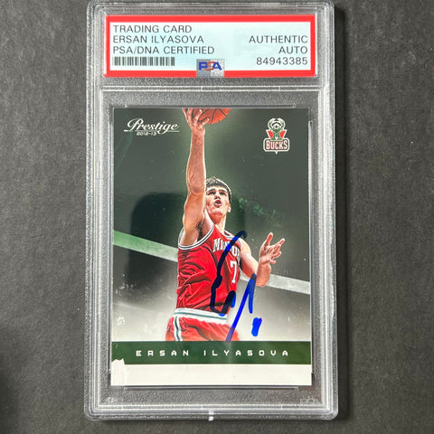 2012-13 Prestige Basketball #76 Ersan Ilyasova Signed Card AUTO PSA Slabbed Bucks