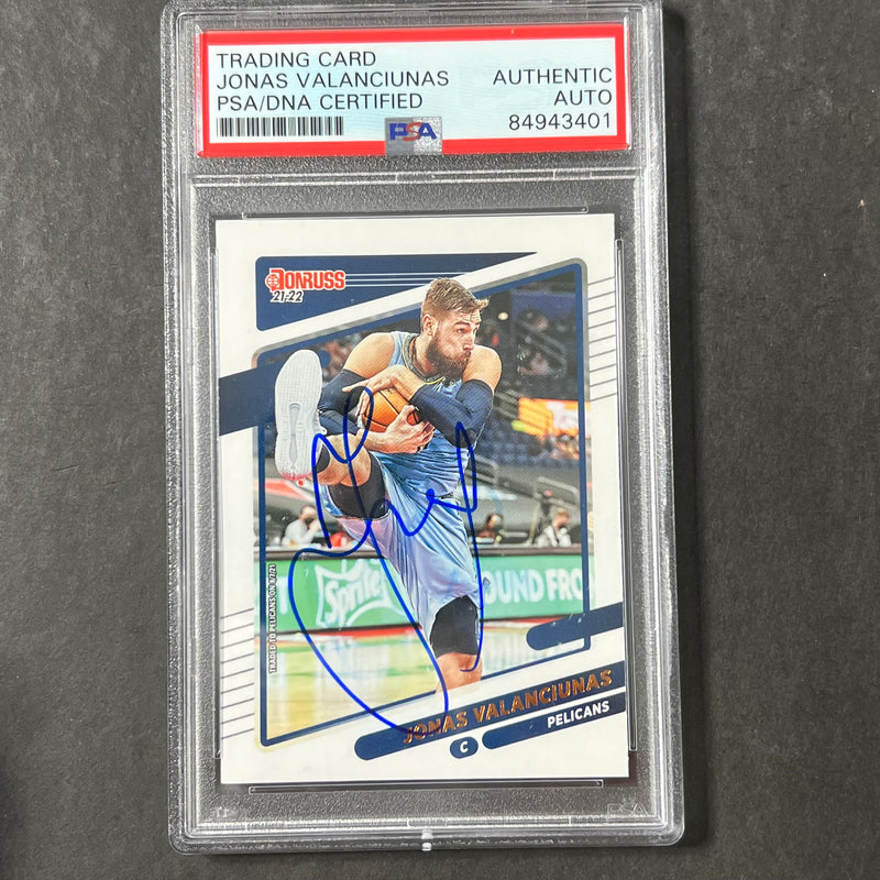 2021-22 Panini Donruss #46 Jonas Valanciunas Signed Card AUTO PSA Slabbed Pelicans