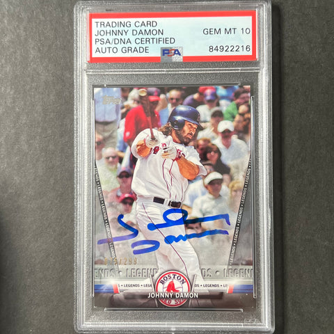 2018 Topps Salute #TS-38 Johnny Damon Signed Card Auto 10 PSA Slabbed Red Sox