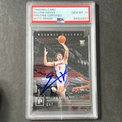 2020-21 Panini Chronicles #111 Killian Hayes Signed Card AUTO 10 PSA Slabbed RC Pistons