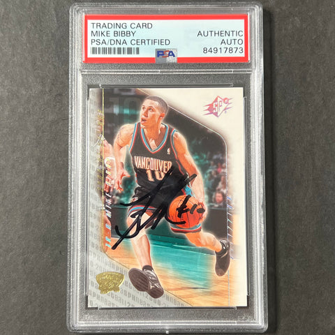 1999-00 Upper Deck #87 Mike Bibby Signed Card AUTO PSA Slabbed Grizzlies