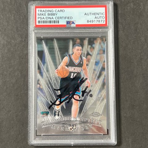 1997 Topps Chrome #CS4 Mike Bibby Signed Card AUTO PSA Slabbed RC Grizzlies