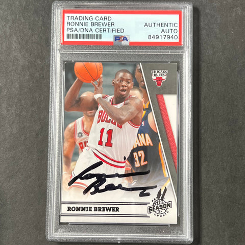 2010-11 Panini #38 Ronnie Brewer Signed Card AUTO PSA Slabbed Bulls