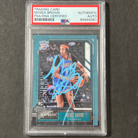 2020-21 Panini Chronicles Playbook #190 Moses Brown AUTO Signed Card PSA Slabbed Thunder