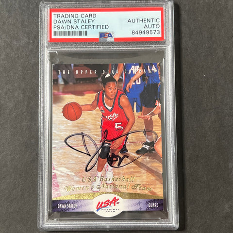 1996 UpperDeck #69 Dawn Staley Signed Card AUTO PSA/DNA Slabbed USA National