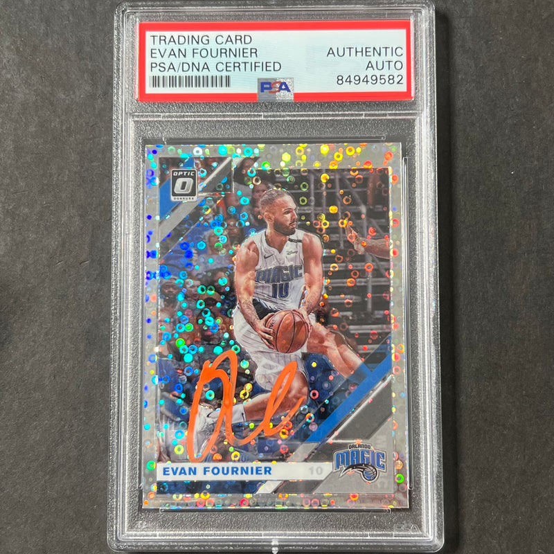 2019-20 Panini Donruss #15 Evan Fournier Signed Card AUTO GRADE PSA Slabbed