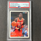 1993-94 Fleer #78 Vernon Maxwell Signed Card AUTO PSA Slabbed Rockets