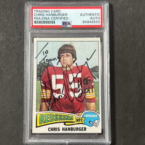 1974 Topps #419 Chris Hanburger Signed Card AUTO PSA slabbed Washington Football Team