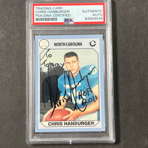 1990 Collegiate Collection #8 Chris Hanburger Signed Card AUTO PSA slabbed North Carolina