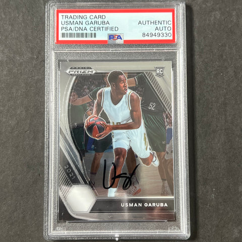 2021-22 Panini Prizm Draft Picks #41 Usman Garuba Signed Card AUTO PSA Slabbed Rockets