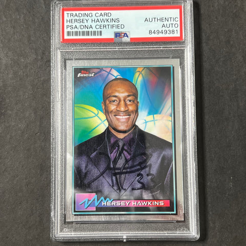 2021 Topps Finest #31 Hersey Hawkins Signed Card AUTO PSA Slabbed 76ers