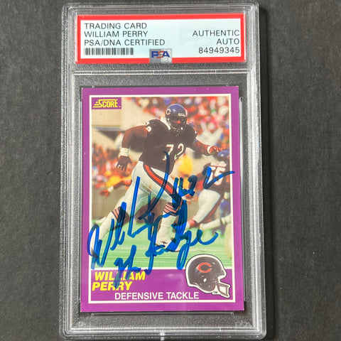 1989 Score #396S William Perry signed card PSA Slabbed Chicago Bears Signed