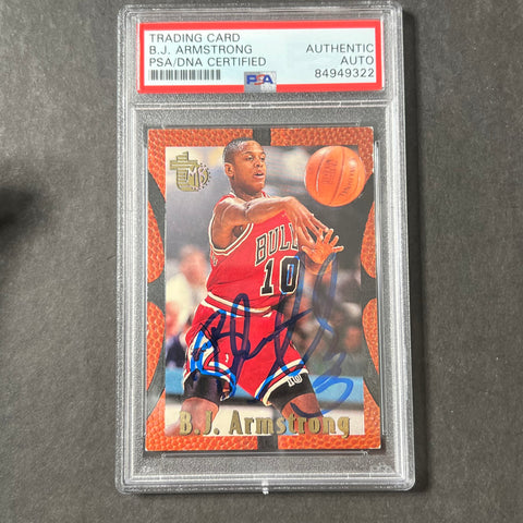 1994-95 Topps #13 B. J. Armstrong Signed Card AUTO PSA Slabbed Bulls