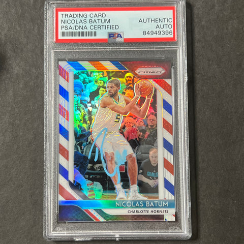 2018-19 Panini Prizm #20 Nicolas Batum Signed Card AUTO PSA Slabbed Hornets