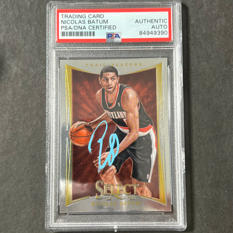 2012-13 Panini Select #103 Nicolas Batum Signed Card AUTO PSA Slabbed Blazers
