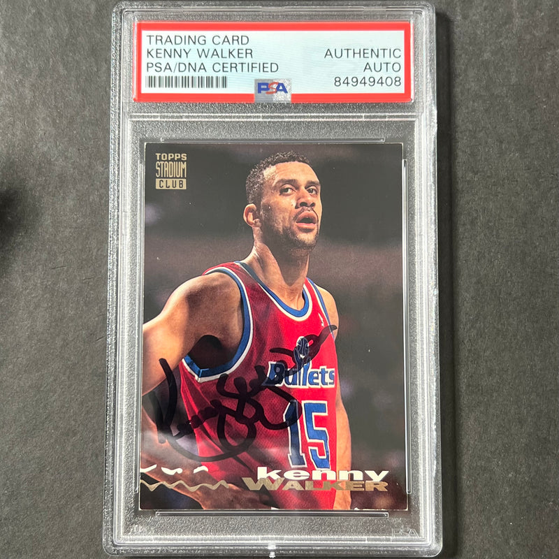 1993-94 Topps Stadium Club #280 Kenny Walker Signed Card AUTO PSA Slabbed Bullets
