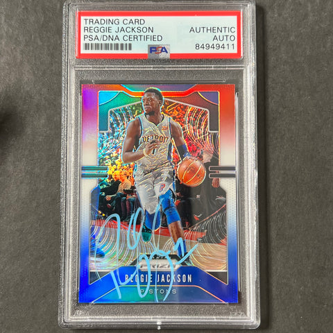 2019-20 Panini Prizm #95 Reggie Jackson Signed Card AUTO PSA Slabbed Pistons