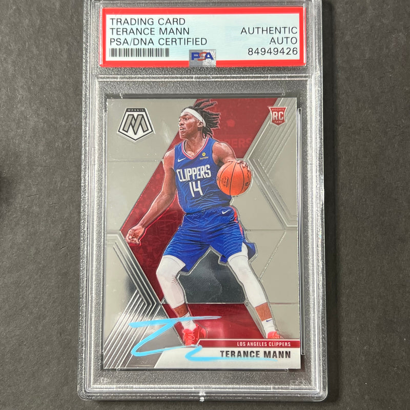 2019-20 Panini Mosaic #246 Terance Mann Signed Card AUTO PSA Slabbed Clippers