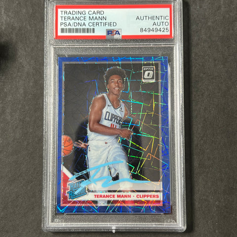 2019-20 Panini Donruss Optic #165 Terance Mann Signed Card AUTO PSA Slabbed Clippers