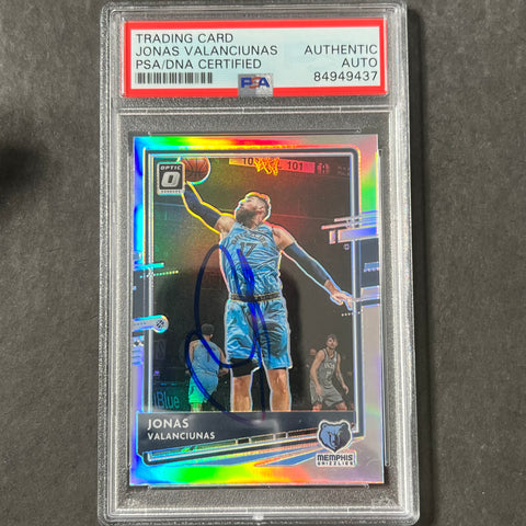 2020-21 Panini Donruss Optic #128 Jonas Valanciunas Signed Card AUTO PSA Slabbed Grizzlies